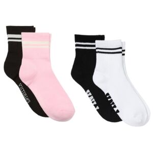 Victoria's Secret PINK Quarter Sock 4 Pairs Red, White One Size NEW